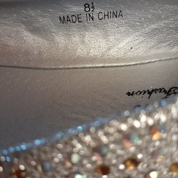 Db Dk Fashion Silver Glitter Rhinestone ballet flats size 8.5 - Picture 2 of 4